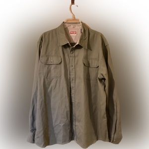 Kaki green Wrangler cotton twill shirt xl